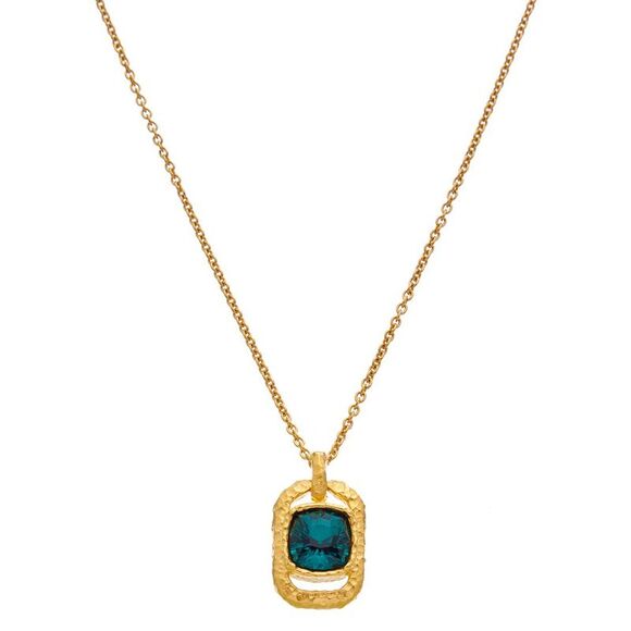 Oscar De La Renta Rectangle Crystal Pendant Necklace